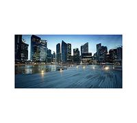 Tulup Splashback 55.12x27.56 inch / 140x70 cm Kitchen Protection Induction Cooker Wall Protection Glass Panel Tempered Glass Toughened Safe Glass Kitchen Panel Splash back - Blue - Singapore at night