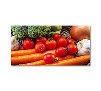 Tulup Splashback 55.12x27.56 inch / 140x70 cm Protection Induction Cooker Toughened Safe Glass Kitchen Kitchen Panel Wall Protection Tempered Glass Splash back Glass Panel - Multicolored - vegetables