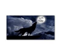 Tulup Splashback 55.12x27.56 inch / 140x70 cm Protection Induction Cooker Toughened Safe Glass Kitchen Kitchen Panel Wall Protection Tempered Glass Splash back Glass Panel - Black - wolf full moon