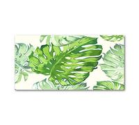 Tulup Splashback 55.12x27.56 inch / 140x70 cm Splash back Kitchen Panel Toughened Safe Glass Tempered Glass Kitchen Protection Induction Cooker Wall Protection Glass Panel - Green - tropical leaves
