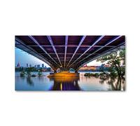 Tulup Splashback 55.12x27.56 inch / 140x70 cm Wall Protection Kitchen Panel Toughened Safe Glass Kitchen Protection Induction Cooker Glass Panel Splash back Tempered Glass - Multicolored - Bridge in Warsaw