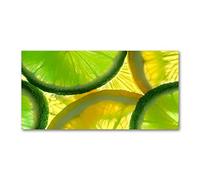Tulup Splashback 55.12x27.56 inch / 140x70 cm Wall Protection Tempered Glass Kitchen Panel Toughened Safe Glass Panel Protection Induction Cooker Kitchen Splash back - Green - Limette Lemon