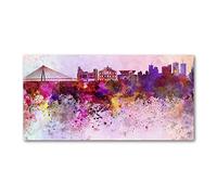 Tulup Splashback 55.12x27.56 inch / 140x70 cm Wall Protection Toughened Safe Glass Splash back Kitchen Panel Tempered Glass Kitchen Protection Induction Cooker Glass Panel - Multicolored - Colorful Warsaw