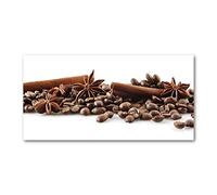 Tulup Splashback - Backsplash - Cooker Hob Wall Splashback - Kitchen Wall Panels - Heat Resistant - Toughened/Tempered Safety Real Glass - 140x70cm - Food & drinks - Brown - Grains of cinnamon