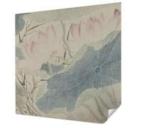 Tulup Sticky Wallpaper 250x250 cm Wall Installation Easy to Clean Sticky Back for The Living Room, Bedroom, and Hallway Home Decoration Photographic Design - Lotus Leaves