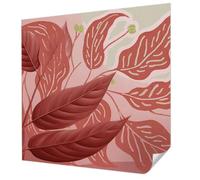 Tulup Vintage Wallpaper 250x250 cm Wall Installation Easy to Clean Sticky Back for The Living Room, Bedroom, and Hallway Home Decoration Photographic Design - Organic Leaves