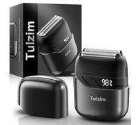 Tulzim Electric Foil Shaver for Men: Portable Electric Razor for Beard/Face - 3 Floating Blade LED Display USB-C Fast Rechargeable - IPX7 Waterproof for Travel & Home - Carbon Gray