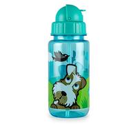 TUM TUM Flip Top Kids Water Bottle With Straw, Tritan Toddler Water Bottle, 400ml, BPA Free (Scruff the Dog)