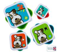 TUM TUM Nesting Snack Pots for Kids, Snack Boxes for Kids, Snack Box Set, BPA Free Scruff The Dog