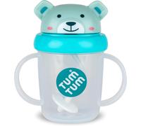 TUM TUM Tippy Up Free-Flow Sippy Cup (No Valve) 200ml, BPA Free, Leakproof Flip Top Lid, Weighted Straw (Sippy Cup Boris Bear S3)