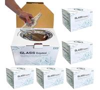 Tumahe 6 Pcs Broken Glass Disposal Box with lid,Benchtop Model Laboratory Glass Disposal Cardboard Box,Safe Disposable Sharps Container Bins Trash Cans Cartons for Party Broken Bottle (Medium)