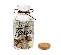 Tumahe Feeling Tipsy Tip Jar for Bartenders,21×10cm Large Glass Tip Jar for Money, Funny Tip Jars for Restaurants, Bars, Musicians, Cafes, Money Container for Bartenders and Glass Tip Boxes(Tipsy)