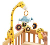 TUMAMA Baby Cot Mobile, 3 in 1 Crib Toys with Remote Control, Projection Night Light, Music and White Noise, Mute Spin Motor Nursery Sensory Toys for Infant 0 3 6 9 Month Newborn Xmas Gift
