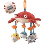 TUMAMA Baby Hanging Toys Tummy Time Mirror for Crib Mobile, Activity Plush Animal Stroller Soft Sets for 0-12 Months, Newborn, Infant, Toddlers Birthday Gift Marine Animal Doll