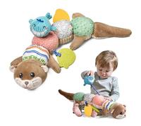 TUMAMA KIDS Baby Otter Soft Sensory Toy for 0 3 6 9 12 Months, Plush Toy with a Soft Ring to Pull the Whale, Otter Sound Toy Gift for Toddler Boys Girls