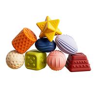 TUMAMA KIDS Baby Toys 3-6 Month Sensory Balls Blocks Stacking,Educational Soft Squeeze Toys,Teething Chewing Toys Baby Bath Toys Toddlers motor skill 6-9 Months (8pcs)