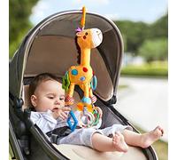 TUMAMA KIDS Giraffe Hanging Rattle Toys,Baby Pram Pushchair Toys with Wind Chimes,Stroller Car Seat Crib Plush Animal ActivityToys Gift for Newborn 0,3,6,9,12,36 Month