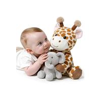 TUMAMA KIDS Interactive Giraffe & Elephant Talking Singing Toys, Mimicking Toy with Repeating What You Say, Interactive Rocking Plush Electronic Musical Toy for Boys and Girls