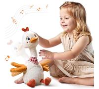 TUMAMA Talking Singing Plush Duck with Music, Plush Toy Laber Animal Talking Baby Toy, Copy Talking, Neck & Wings Waving Singing, Singing 6 Songs, Challenging Toy 3 Years