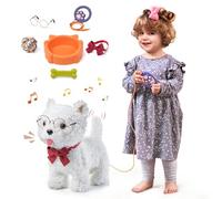 TUMAMA Walking Dog Toys for Kids, Electronic Plush Puppy Toy Interactive Pets Toy for toddle 3 4 5 6+ Years Girls Boys Gift Walks/Barks/Shake Tail/Talk