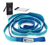 Tumaz Stretching Strap - 10 Loops & Non-Elastic Yoga Strap - The Perfect Home Workout Stretch Strap for Physical Therapy Yoga Pilates Flexibility -