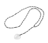 TUMBEELLUWA Natural Healing Crystal Rosary Necklace with Heart Pendant | 5 Decade Prayer Beads, Hand Knotted Nylon Cord, Heart Gemstone Necklace for Meditation, Prayer, Daily Wear, Spiritual Gift