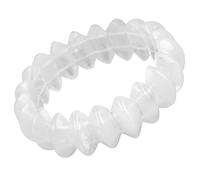 TUMBEELLUWA Wide Chunky Beaded Bracelets for Men Women, Healing Crystal Beaded Bracelets Gemstone Jewelry Birthday Gift for Her Him, Disc Beads Length 0.83 Inch, White Rock Quartz, white rock quartz