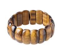 TUMBEELLUWA Wide Chunky Beaded Bracelets for Women Men, Healing Crystal Beaded Bracelets Gemstone Jewelry Birthday Gifts for Her Him, Length 8.27 Inch, Tiger's Eye Stone, tiger's eye stone