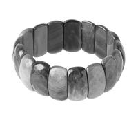 TUMBEELLUWA Wide Chunky Beaded Bracelets for Women Men, Healing Crystal Beaded Bracelets Gemstone Jewelry Birthday Gifts for Her Him, Length 8.27 Inch, Silver Obsidian, silver obsidian stone