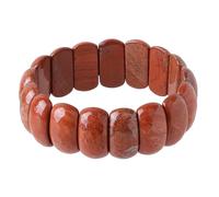 TUMBEELLUWA Wide Chunky Beaded Bracelets for Women Men, Healing Crystal Beaded Bracelets Gemstone Jewelry Birthday Gifts for Her Him, Length 8.27 Inch, Red Jasper, red jasper stone