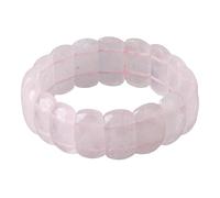 TUMBEELLUWA Wide Chunky Beaded Bracelets for Women Men, Healing Crystal Beaded Bracelets Gemstone Jewelry Birthday Gifts for Her Him, Length 8.27 Inch, Rose Quartz, rose quartz crystal