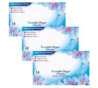 Tumble Dryer 34 Sheets Spring Awakening x 3, Scented Fabric Conditioner - Woody Floral Fragrance with Welari Thank You Card | (3pack)