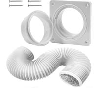 Tumble Dryer Vent Kit 4 Inch Easy Install White | for snap-on mechanism, tool-free install, fits 100mm pipe, prevents for lint buildup, white finish