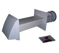 Tumble Dryer Vent kit (White Cowl Outlet) - 110 x 54mm Rectangular Through Wall with Stainless Steel External Screws.