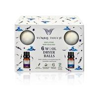 TUMBLE TOUCH 6 XL Wool Dryer Balls - 2 Essential Oils Gift Box Set. Natural Fabric Softener. Better Alternative to Sheets, Plastic Balls & Liquid Softener. Reduce Clothing Wrinkles & Saves Drying Time