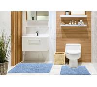 Emma Barclay Tumble Twist Pure Cotton 2pc Bath set in Blue - Mat 50x80cm / Pedestal 50x40cm