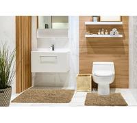 Emma Barclay Tumble Twist Pure Cotton 2pc Bath set in Coffee - Mat 50x80cm / Pedestal 50x40cm