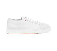 Tumbled Leather Sneaker - male - Santoni - Sneakers - White - 11 UK - Shoes 11 UK