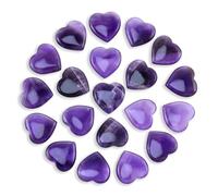 Tumbled Polished Natural Amethyst Stones and Crystals Heart Stones(20Pcs)