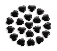 Tumbled Polished Natural Black Obsidian Crystal Heart Stones(20Pcs)