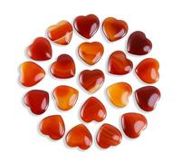 Tumbled Polished Natural Carnelian Crystals Heart Stones(20Pcs)