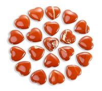 Tumbled Polished Natural Red Jasper Crystal Heart Stones(20Pcs)