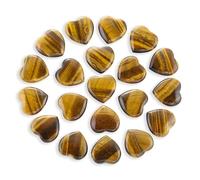 Tumbled Polished Natural Tigers Eye Crystal Heart Stones(20Pcs)