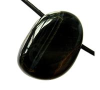 Tumbled stone, drilled falcon’s eye, 2 cm
