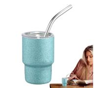 Tumbler Cup With Straw And Lid Portable Water Drinkware Beverage Container | Stainless Steel Leakproof BPA Free Reusable Vacuum Insulation Double Wall Travel Car Cup Holder for Outdoor Camping Tri Blue