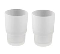 Tumbler Glass, Frosted Bathroom Rinsing Cup, Replacement Tumbler for Toothbrush Holder (2Pcs)