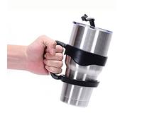 Tumbler Holder Handle, Tumbler Cup Handle Travel Mug Holder 2 Circle Non Slip for Car Icemaster Snowman 30Oz(Black)