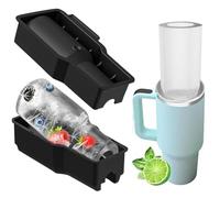 Tumbler Ice Mold for Stanley Cup 30-40 oz,Silicone Hollow Cylinder Ice Mold with Lid and Bin,Silicone Icecube Tray,Easy Fill & Release,for Freezer IceDrink Juice Whiskey Cocktail Coffee,Summer Gifts