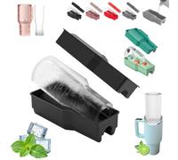 Tumbler Ice Mold for Stanley Cup, Silicone Hollow Cylinder Ice Cube Tray, Easy Fill and Release Ices Maker Large Ices Cup Molds for Chilling Cocktails, Whiskey, Drinks, Coffee (Black)