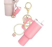 Tumbler Keychain with Detachable Charms Cute Practical Two-Way Design Durable PLA Alloy Material Compatible Water Bottle Accessories for Backpack Wallet Handbag Decoration